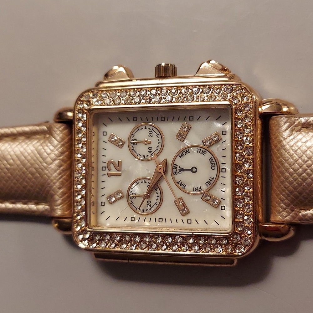 Women's Rose Gold, Crystal & MOP Watch